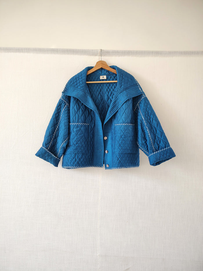 Teal Quilted Jacket - Relaxed Fit