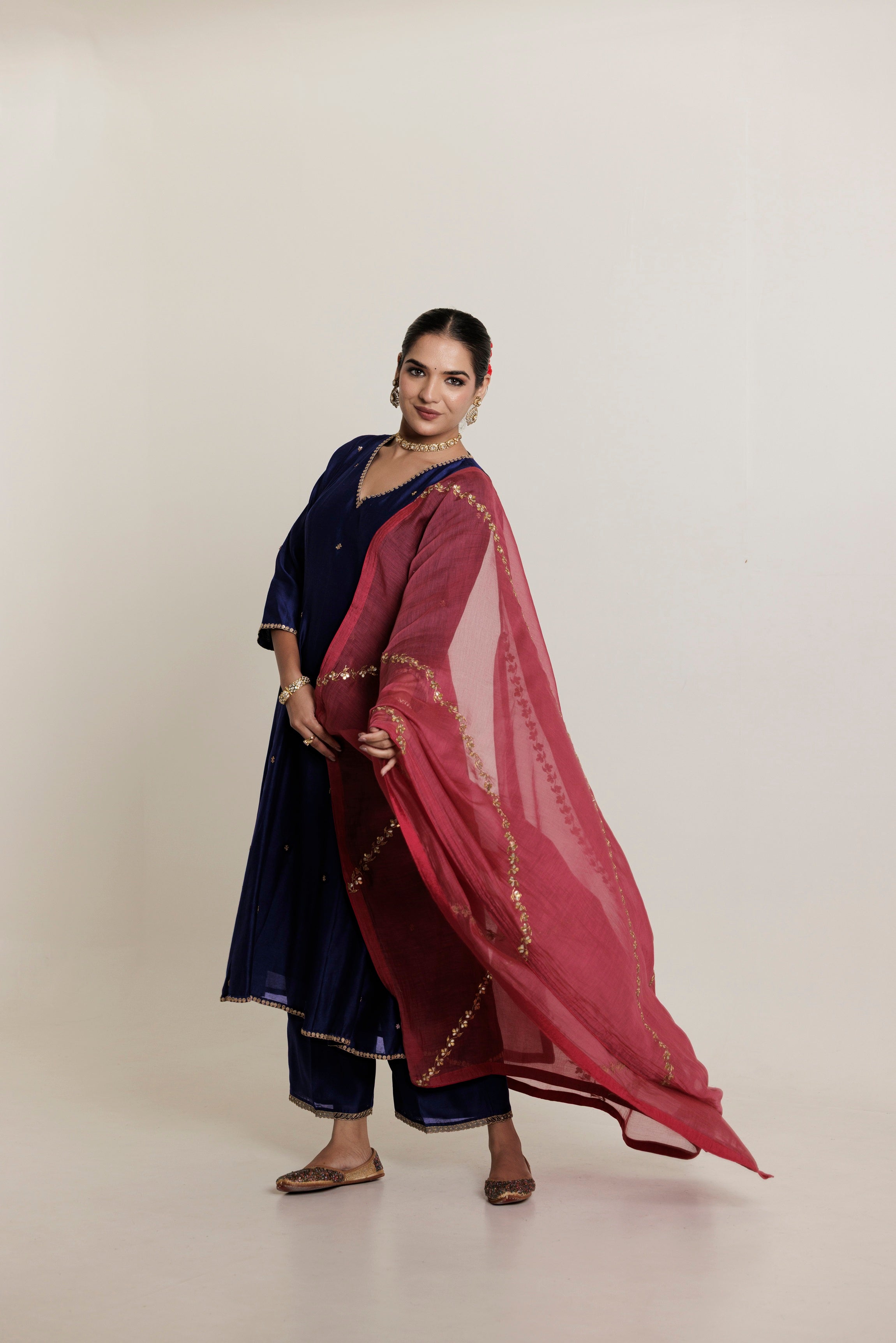 Blush Gota-Patti Handwork Chanderi Dupatta