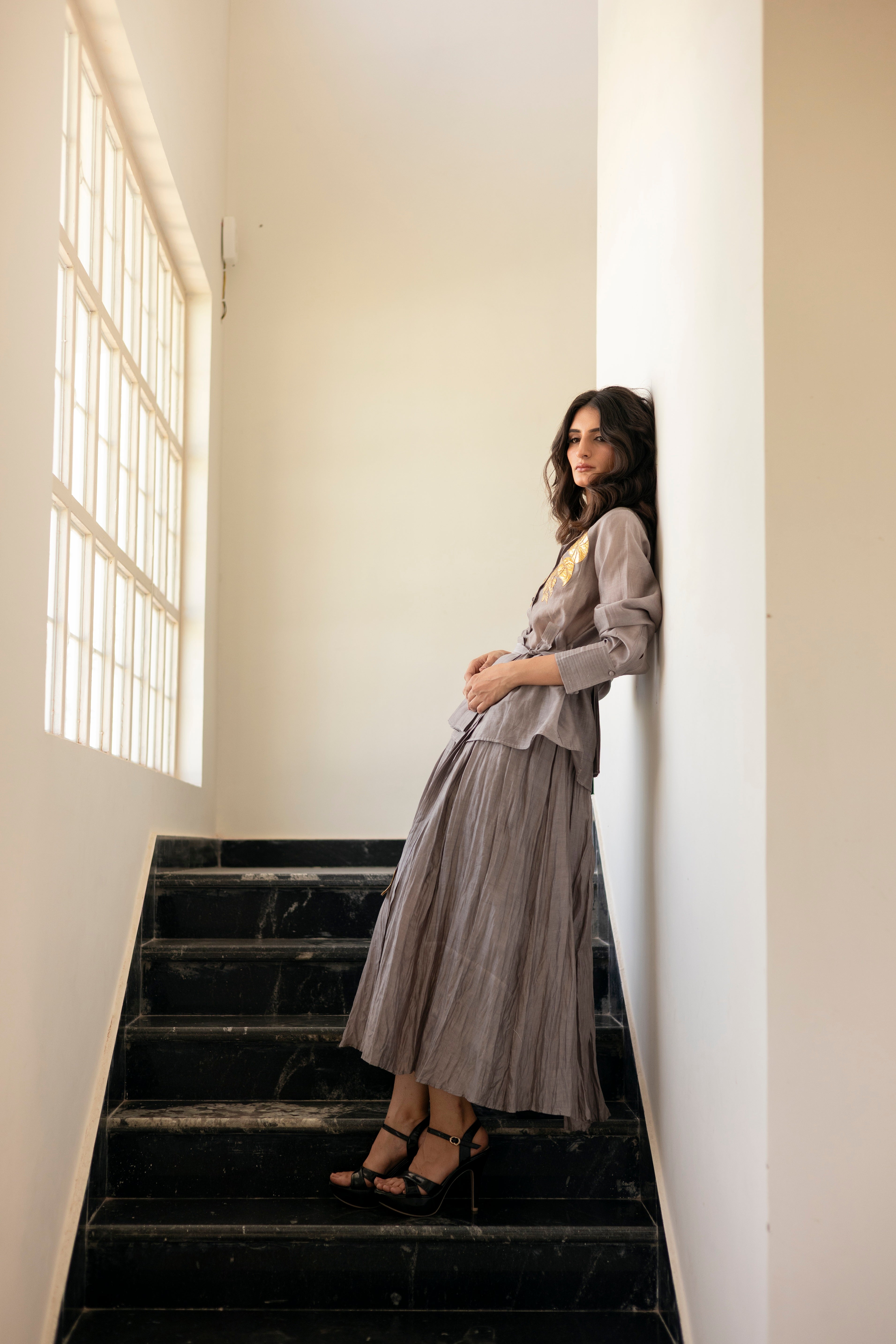 Steel Grey Botanica Gotapatti shirt