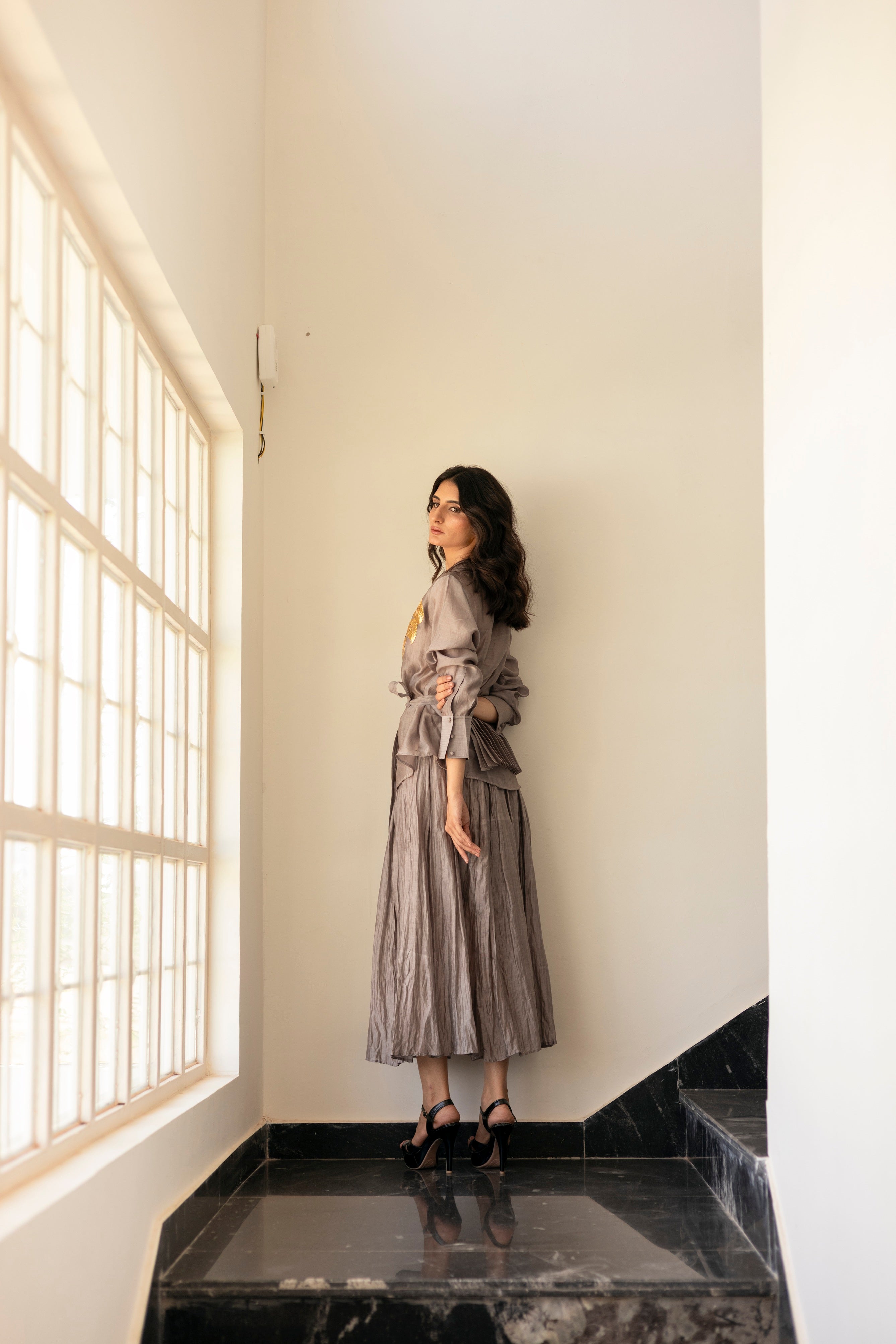 Steel Grey Botanica Gotapatti shirt