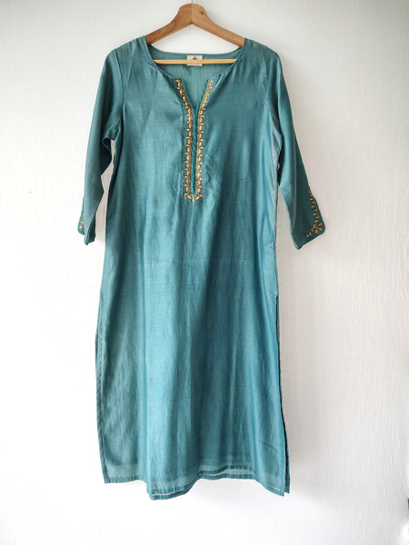 Festive Gota Patti Hand Embroidered Kurta & Pants Set