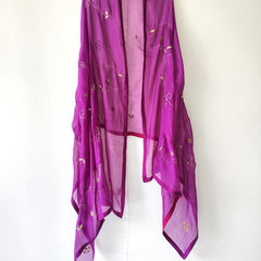 Purple Gota Patti Hand Embroidered Sequins Festive Dupatta