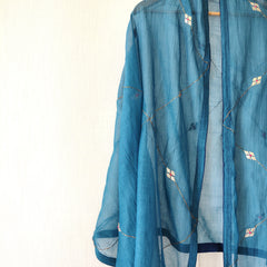 Teal Gota Patti Hand Embroidered Festive Dupatta