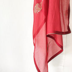 Rust Hand Embroidered Gota Patti Sequins Festive Dupatta