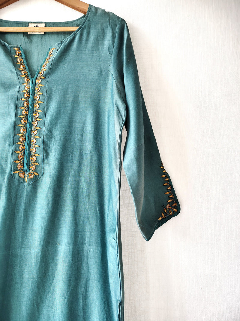 Festive Gota Patti Hand Embroidered Kurta & Pants Set