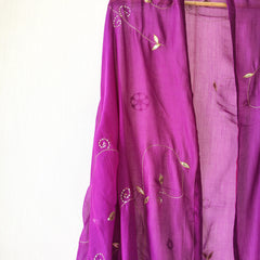 Purple Gota Patti Hand Embroidered Sequins Festive Dupatta