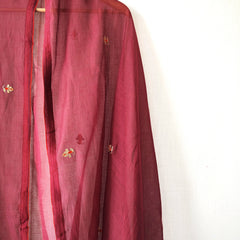 Maroon Gota Patti Hand Embroidered Festive Dupatta