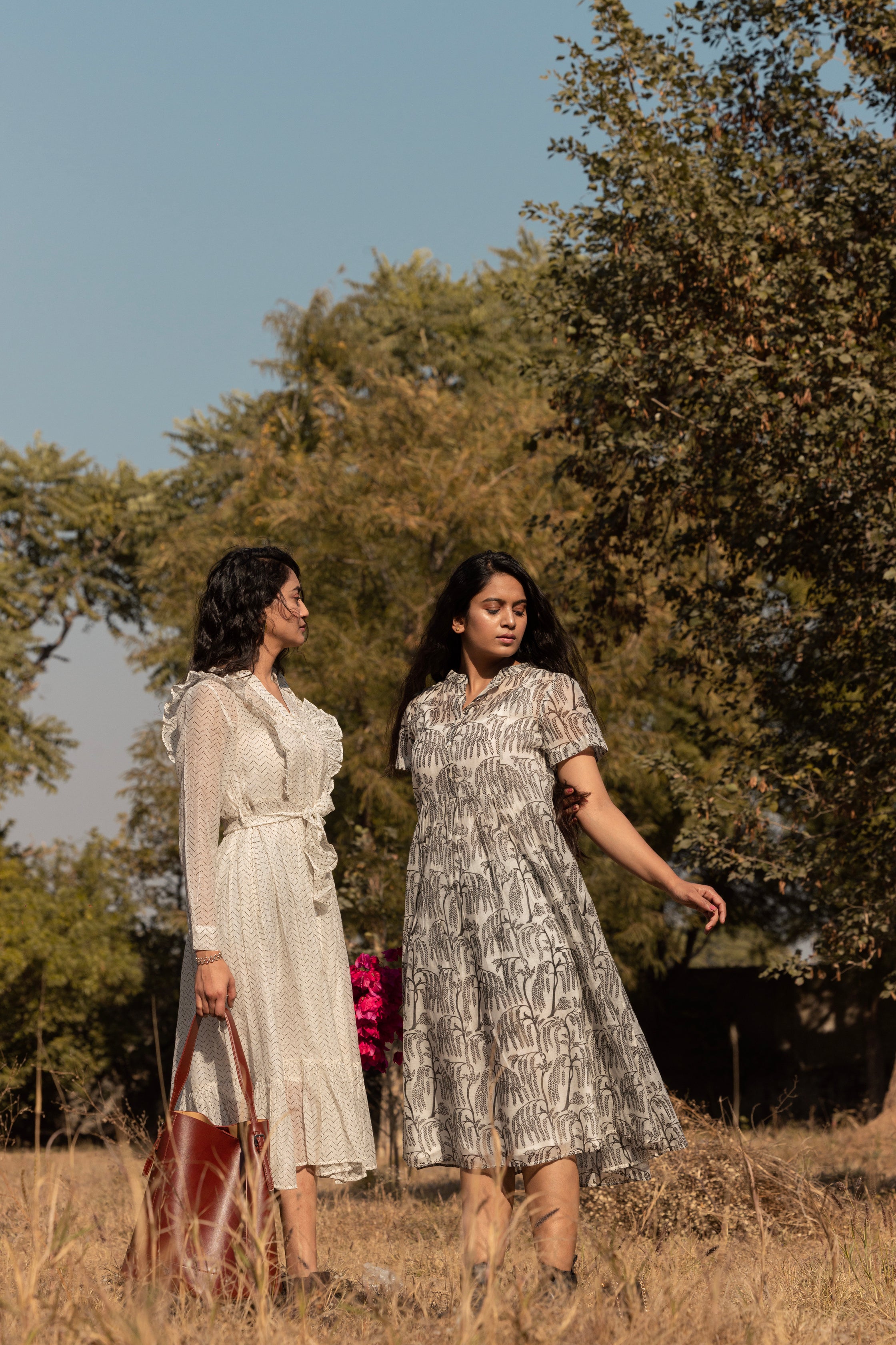 Sheer Chanderi Midi Dress