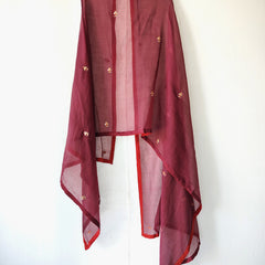 Maroon Gota Patti Hand Embroidered Festive Dupatta