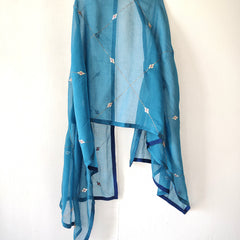 Teal Gota Patti Hand Embroidered Festive Dupatta