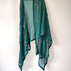 Green Gota Patti Sequins Hand Embroidered Festive Dupatta