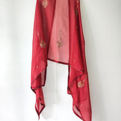 Rust Hand Embroidered Gota Patti Sequins Festive Dupatta