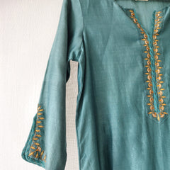 Festive Gota Patti Hand Embroidered Kurta & Pants Set