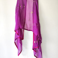 Purple Gota Patti Hand Embroidered Sequins Festive Dupatta