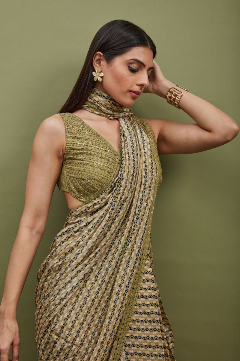 ZALE PRE -DRAPED SAREE