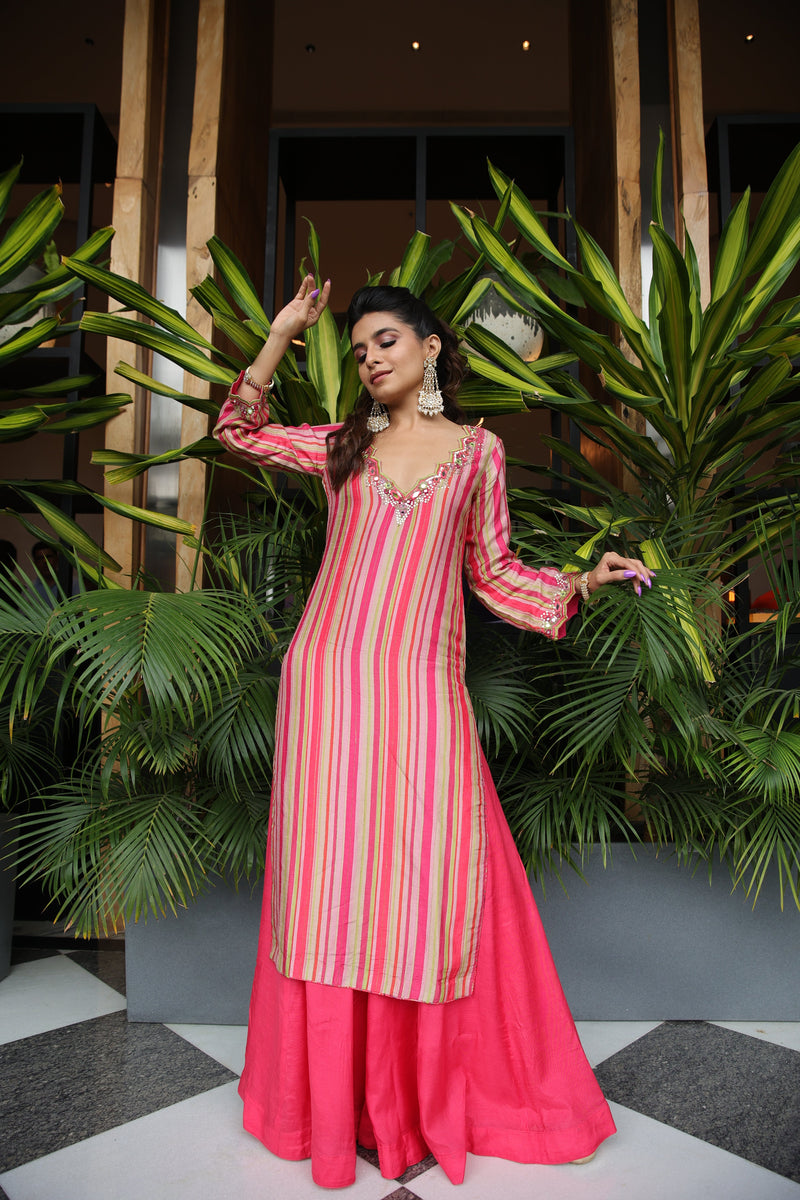 CORAL FEDORA LEHENGA SET