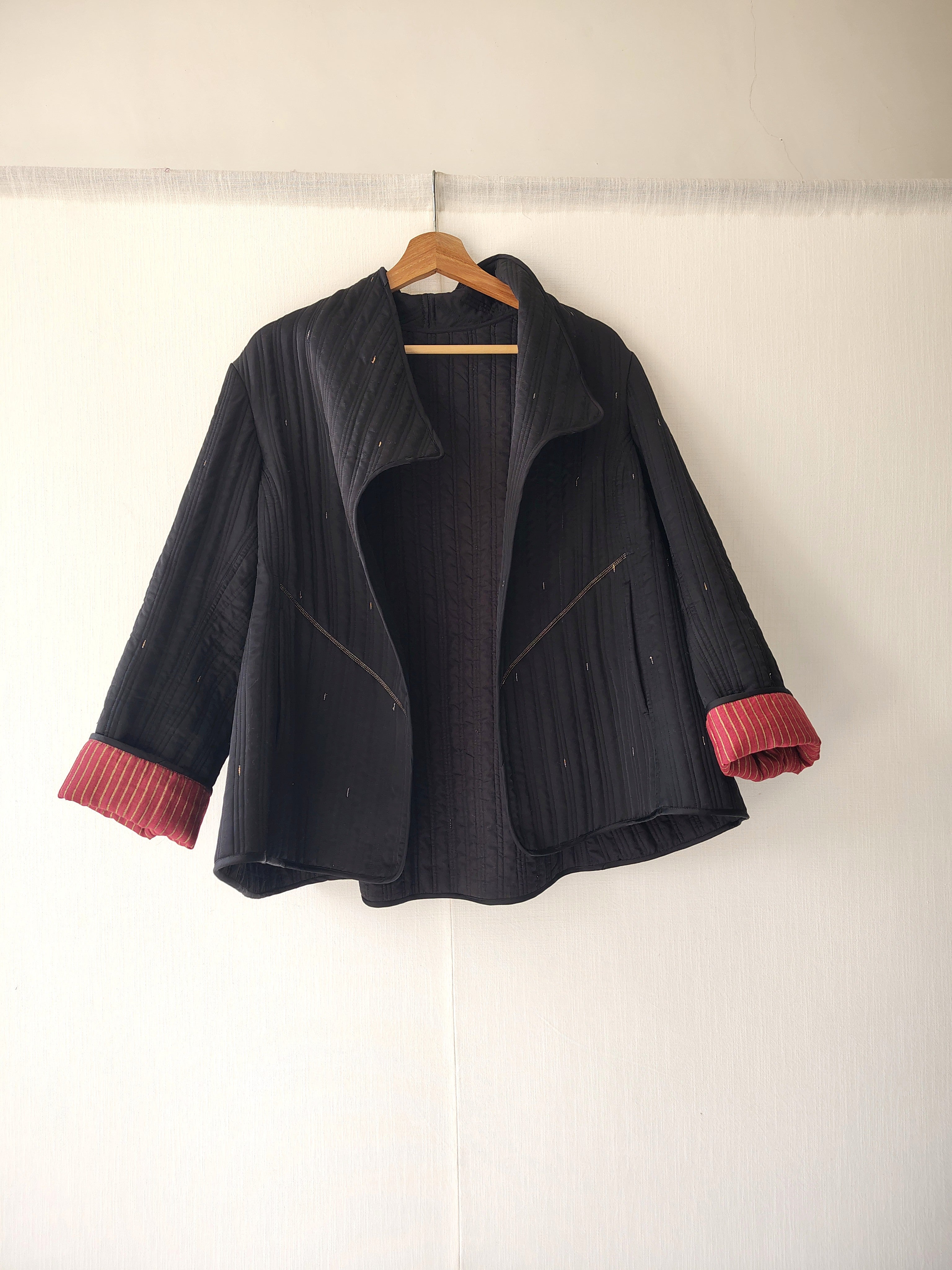 Black-Gold Hand Quilted Jacket
