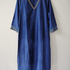 Blue Gota Patti Hand Embroidered Kurta & Pant Set