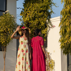 Pink Chanderi Tiered Dress