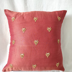 Rust Gota Patti Hand Embroidery Cotton Silk Cushion Covers