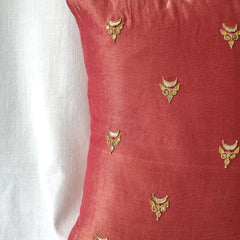 Rust Gota Patti Hand Embroidery Cotton Silk Cushion Covers