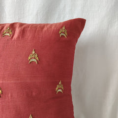 Rust Gota Patti Hand Embroidery Cotton Silk Cushion Covers