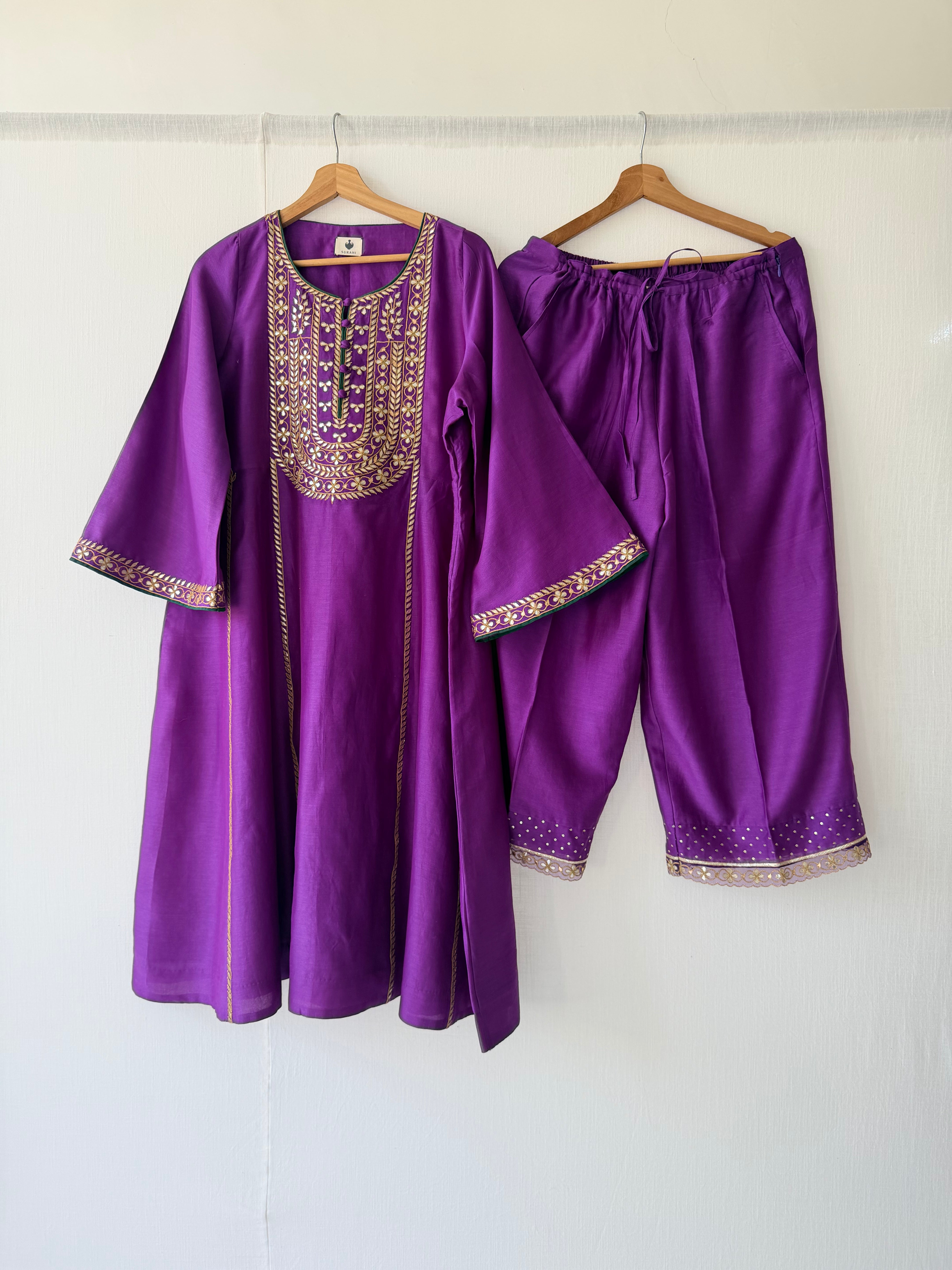 Begambahar Gotapatti Kurta Set Chanderi