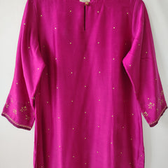 Rani Pink Gota Patti Hand Embroidered Kurta & Pant Set