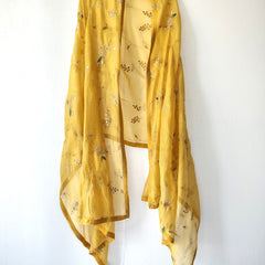 Mustard Gold Gota Patti Hand Embroidered Sequins Festive Dupatta