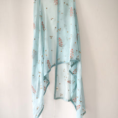 Turquoise Floral Hand Embroidered Gota Patti Festive Dupatta