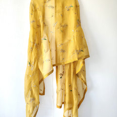 Mustard Gold Gota Patti Hand Embroidered Sequins Festive Dupatta