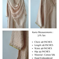Beige Gota Patti Hand Embroidered Suit with Dupatta