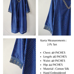 Blue Gota Patti Hand Embroidered Kurta & Pant Set