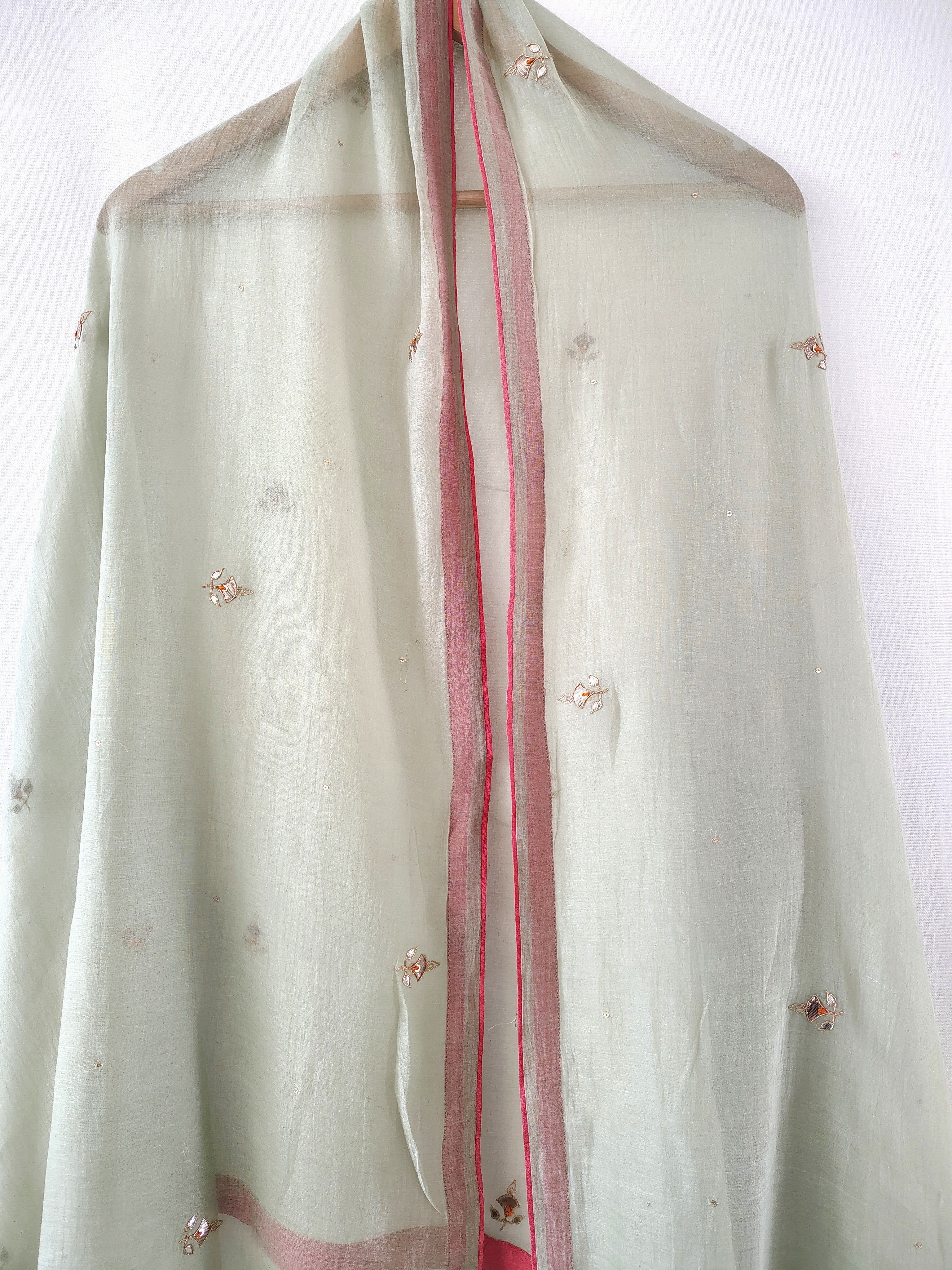 Hand Embroidered Gota Patti Chanderi Festive Dupatta