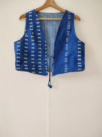 Indigo Canvas Cotton Gilet