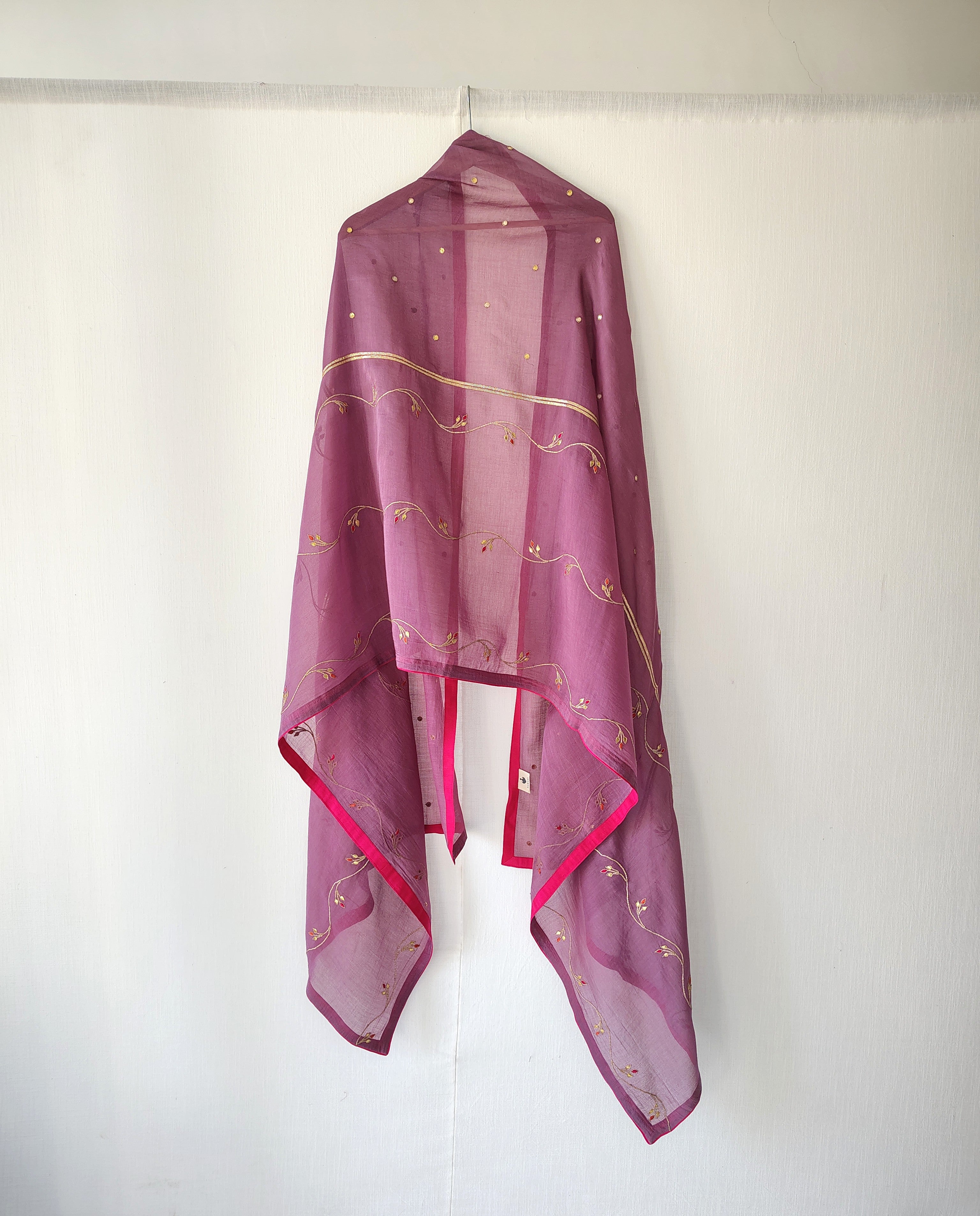 Hand Embroidered Gota-Patti Festive Bel Dupatta