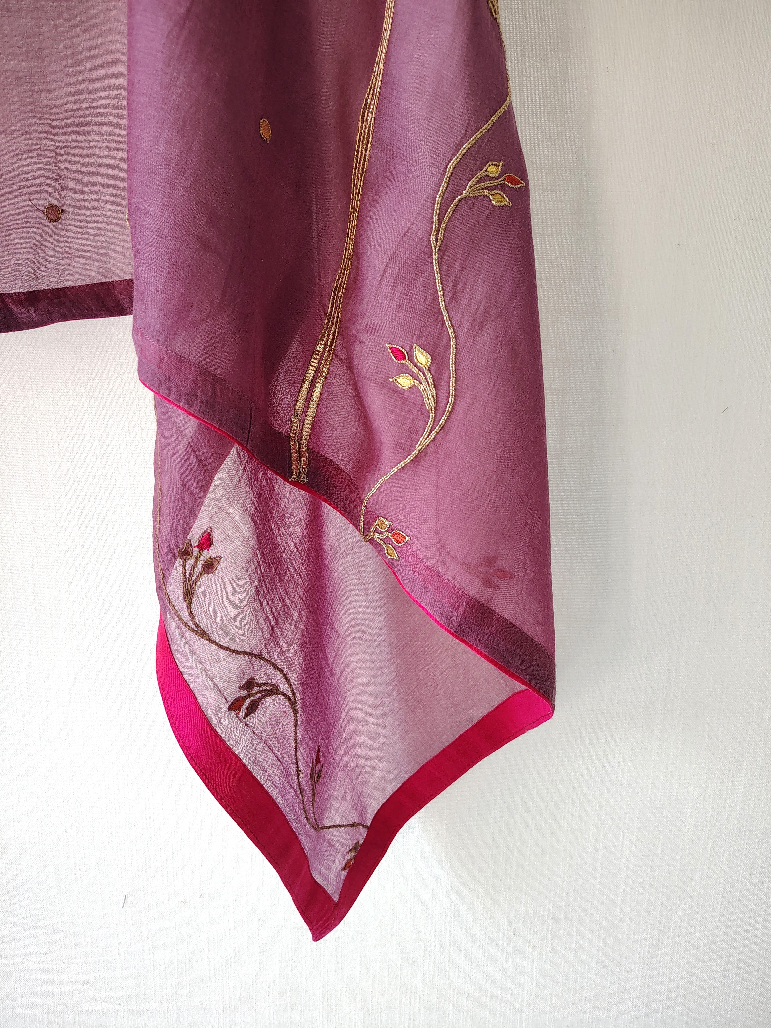 Hand Embroidered Gota-Patti Festive Bel Dupatta