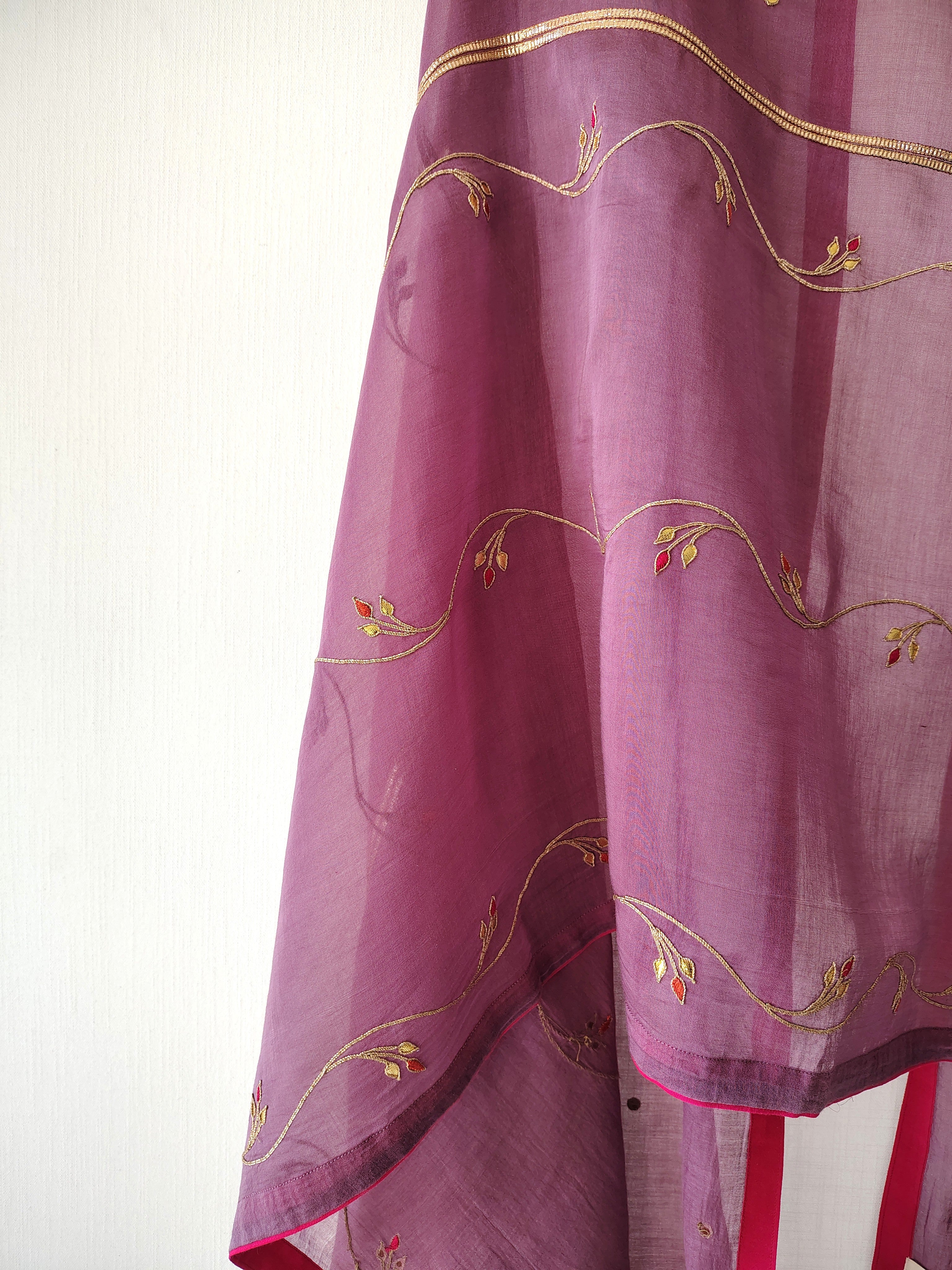 Hand Embroidered Gota-Patti Festive Bel Dupatta