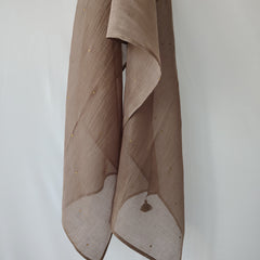 Grey Cotton Silk Embroidered Stole for Women
