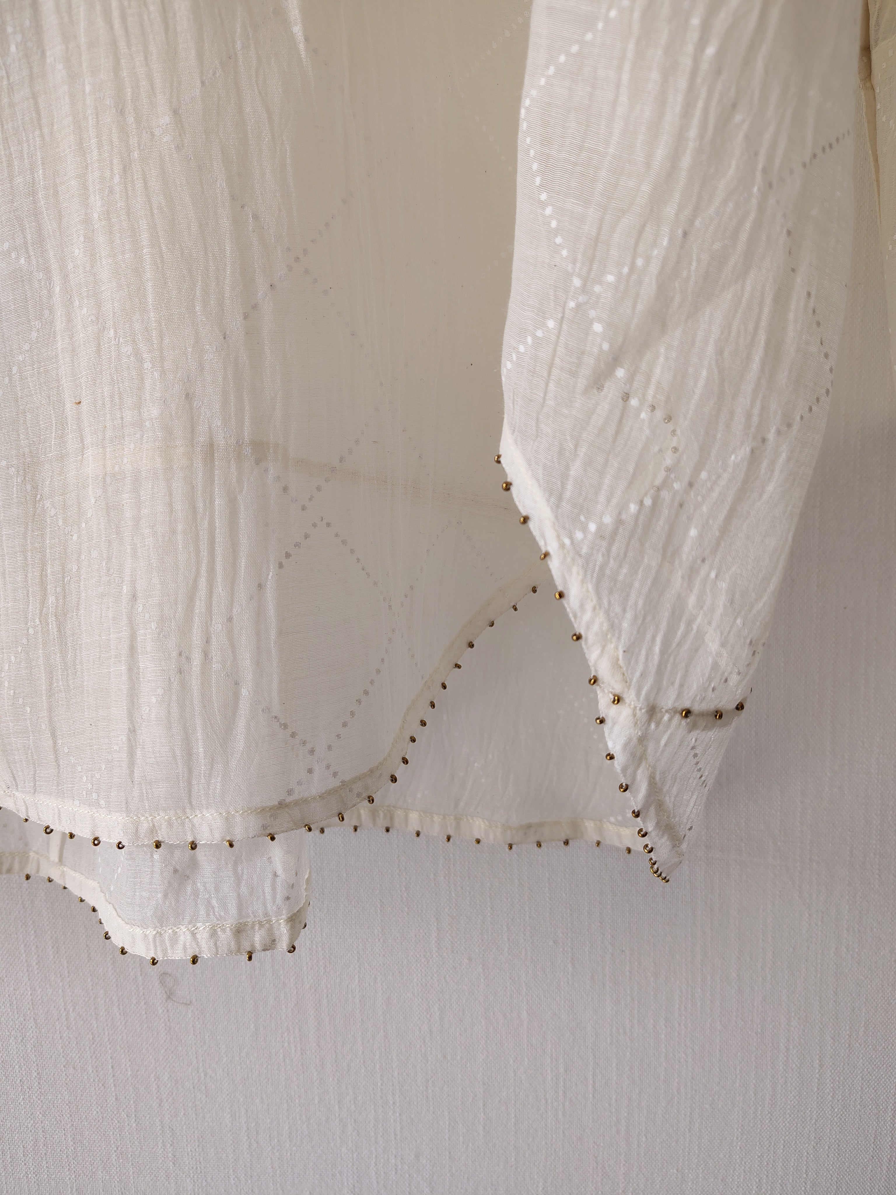 Sheer Chanderi Shirt - Hand Beaded