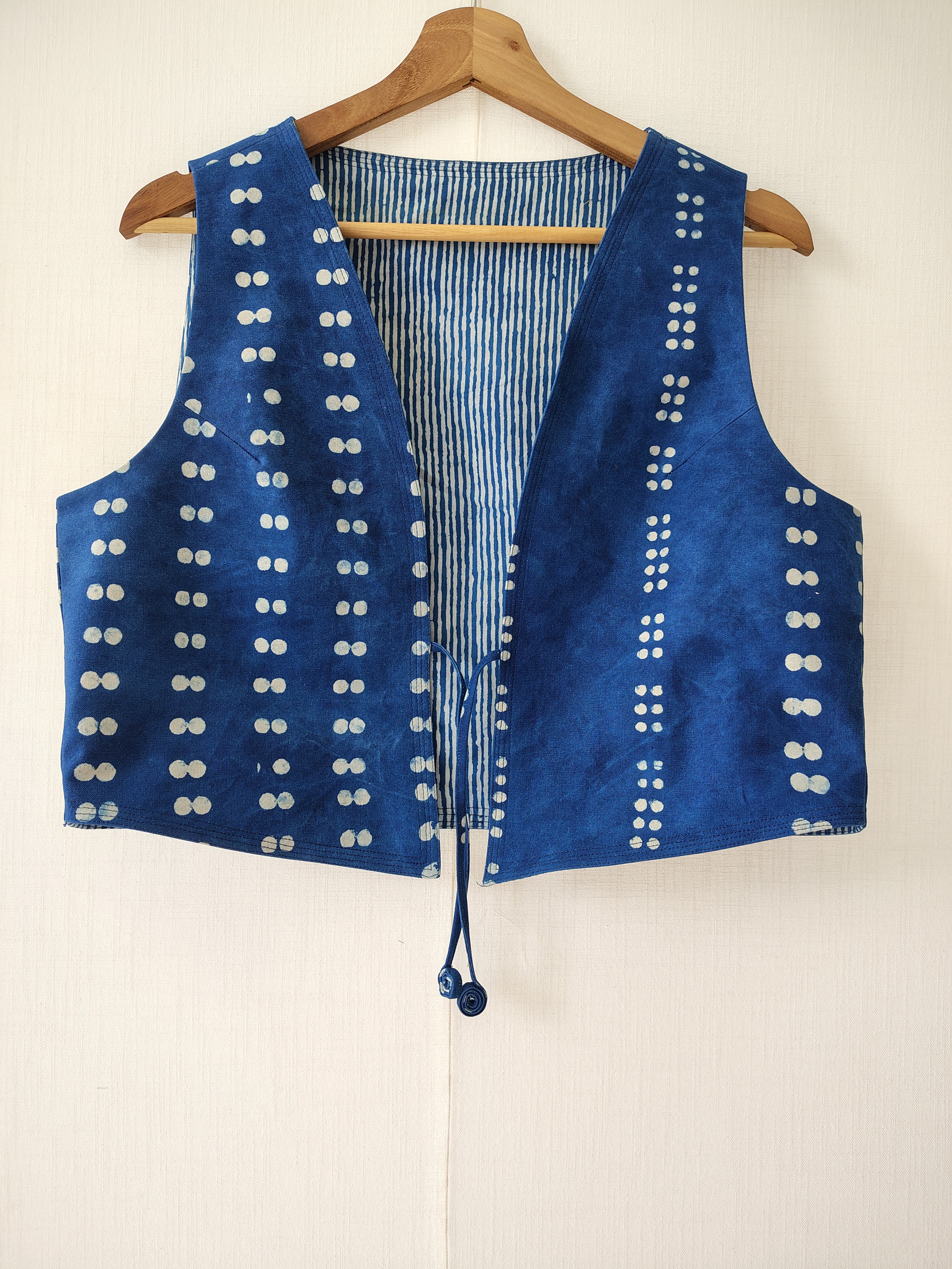 Indigo Canvas Cotton Gilet