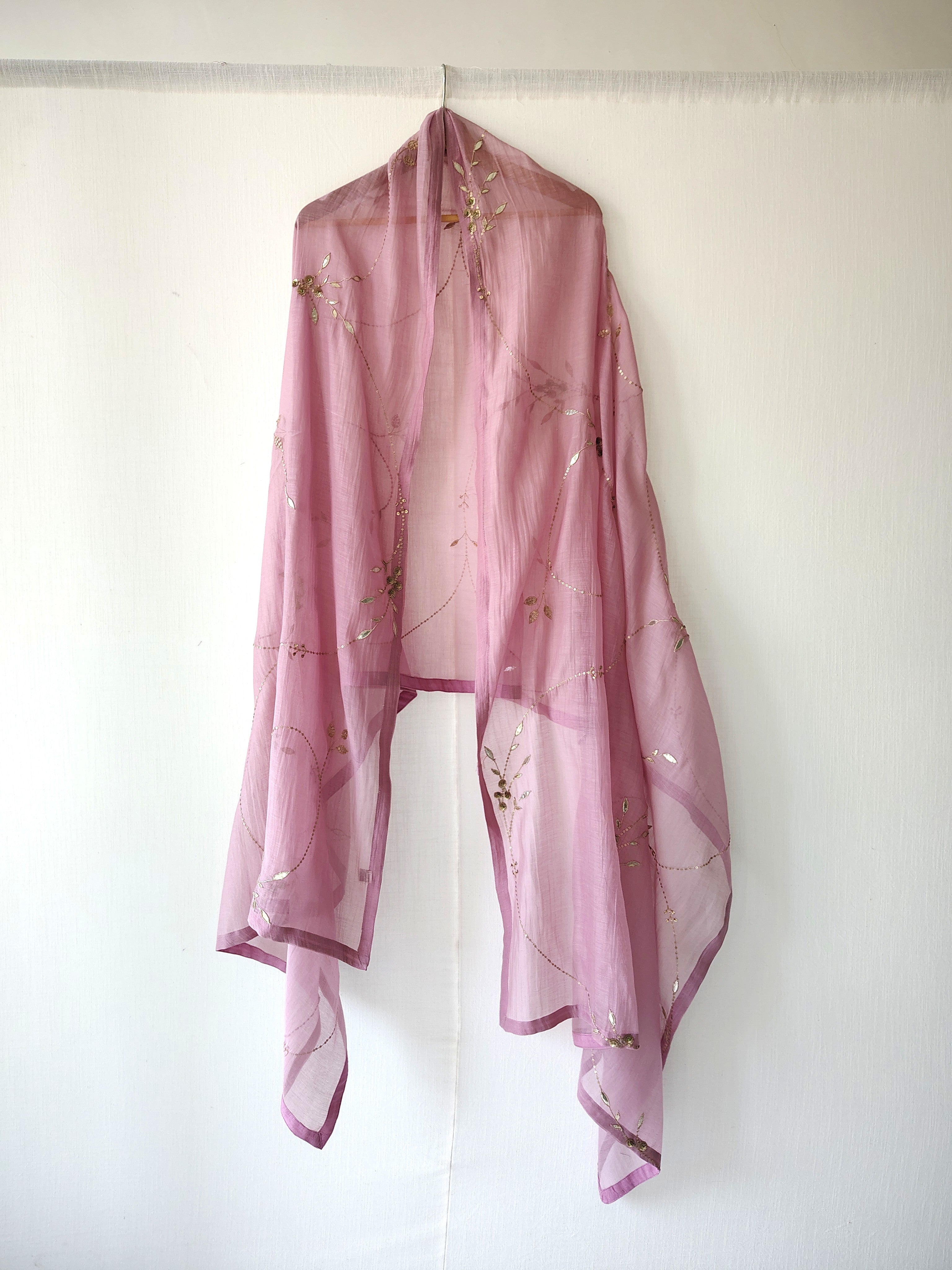 Lavender & Mustard Dandelion Bel Dupatta