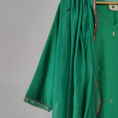 Green Gota Patti Hand Embroidered Suit with Dupatta