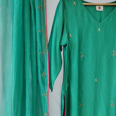 Green Gota Patti Hand Embroidered Suit with Dupatta