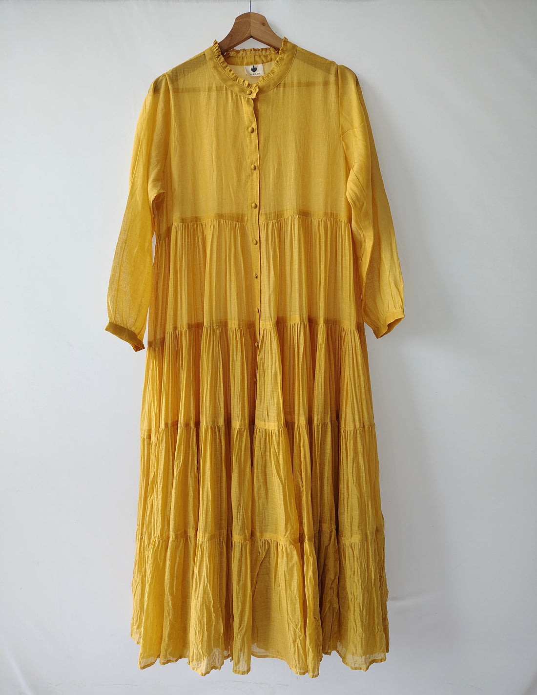 Hirni Tiered Long Chanderi Maxi Dress