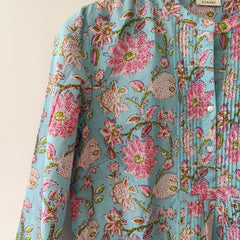 Turquoise Cotton Hand Block Printed Tunic
