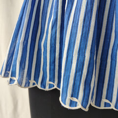 Blue Stripes Hand Embroidered Strappy Tank Top