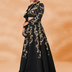 Black Seraph Lehenga Set