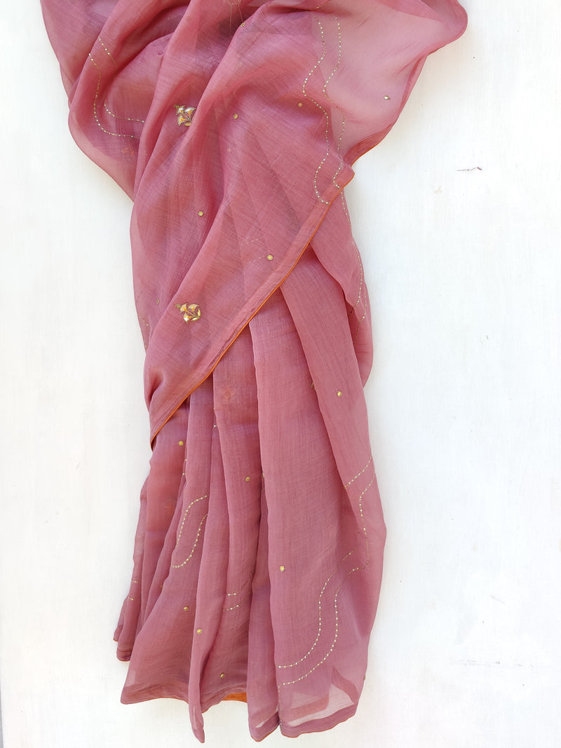Rose Chanderi Saree