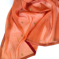 Rust chanderi Golphool saree